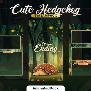 TIKTOK STREAMPACK | Cute Hedgehog | Animated stream package | Phone size | Overlays, Scenes, Alerts and more! Instant download