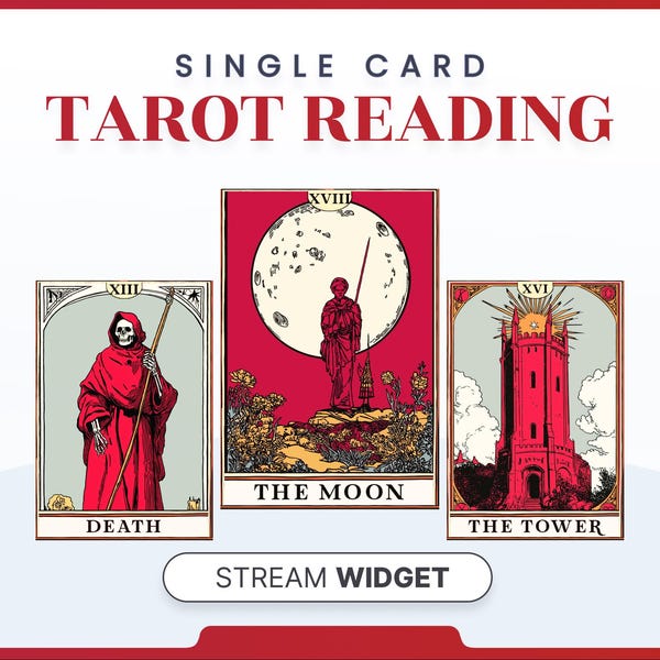 Widget de diffusion de cartes de tarot : Twitch et YouTube (téléchargement instantané)