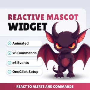 REACTIVE STREAM PET - Red Demon - Twitch Widget - Hd Files - Instant download - Setup with StreamElements // Compatible with Obs