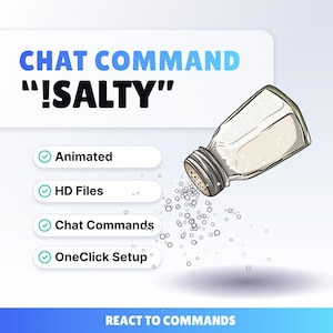 STREAM WIDGET - Salty - Chat Command for Twitch and Youtube // Instant Download