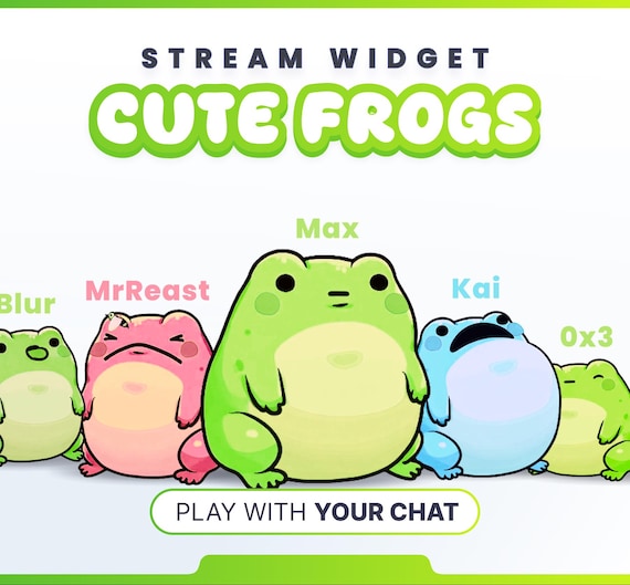 STREAM WIDGET - Cute Frogs - StreamElement widget - Work with Twitch and Youtube // Instant download // Stream Games