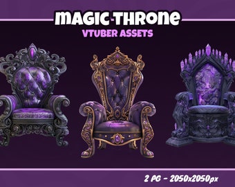 VTUBER ASSETS - Magic Thrones - Magic assets - PNG Files with transparent background - Twitch and Obs - Witch / Wica assets