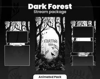 TIKTOK STREAMPACK | Dark Forest | Animated stream package | Phone size | Overlays, Scenes, Alerts and more! Instant download