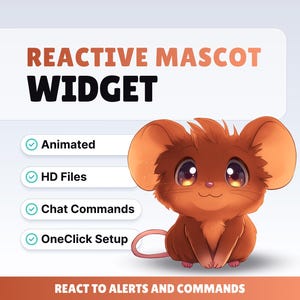 REACTIVE STREAM PET - Brown Mouse - Twitch Widget - Hd Files - Instant download - Setup with StreamElements // Compatible with Obs