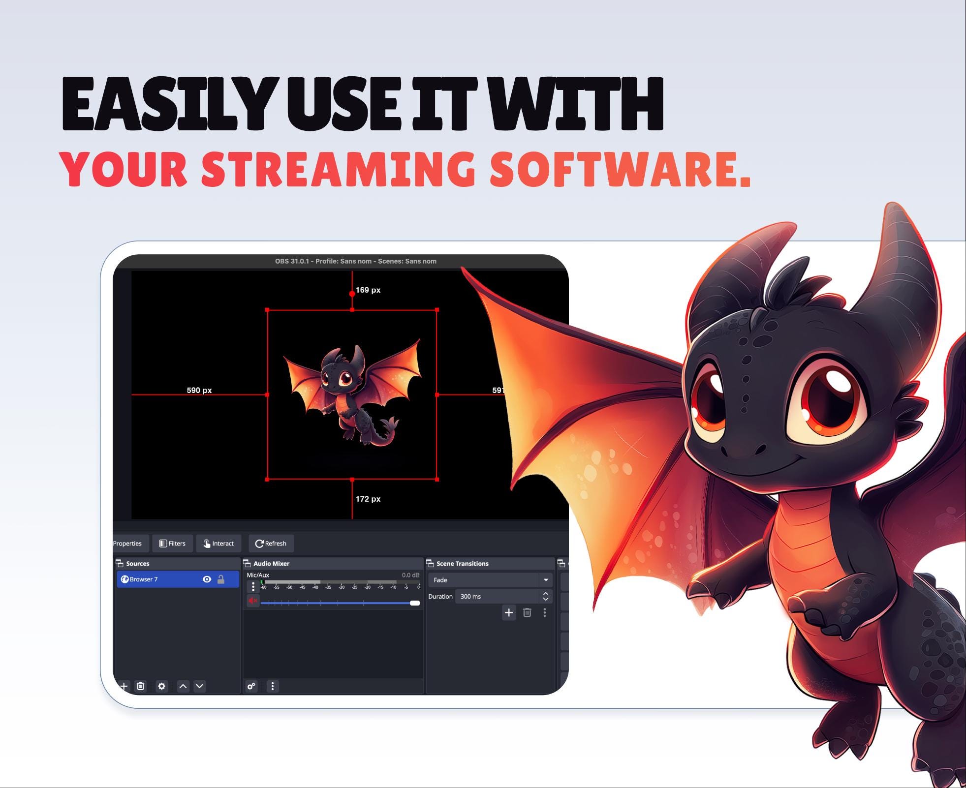REACTIVE STREAM PET - Fire Dragon - Twitch Widget - Hd Files - Instant ...