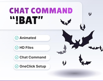 STREAM COMMAND WIDGET - Bat - Chat Command for Twitch and Youtube // Instant Download