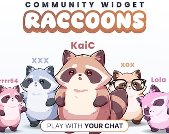 Raccoon Stream Widget: Twitch & YouTube - StreamElements (Instant Download