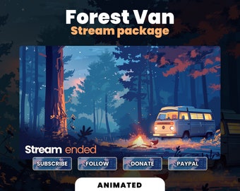 Forest Van Stream Package – Animated Twitch Overlays (Digital Download)