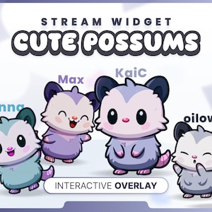 STREAM POSSUMS WIDGET  // Commands, Alerts , Channel points , Chat // Twitch & YouTube  (Instant Download)