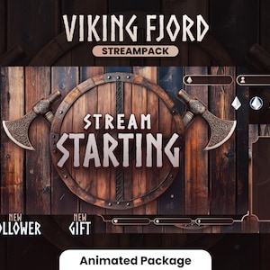 STREAM PACK - Viking Fjord - 1920x1080px - Animated Pack - Overlays, Scenes, Alerts and more! Instant download