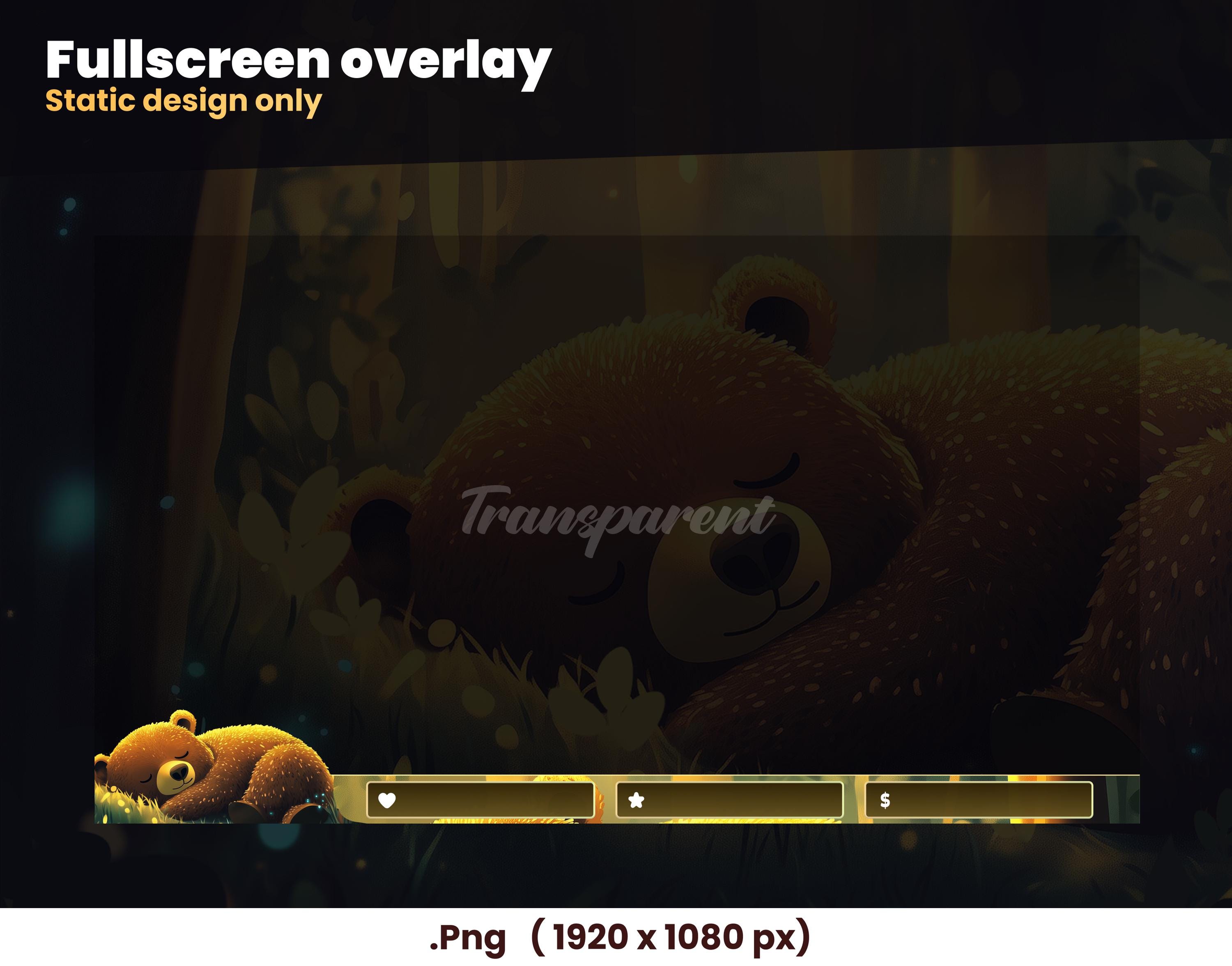 Cute Bear Stream Package | Animated Bear Sleeping in a Forest | Twitch ...