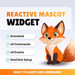 REACTIVE STREAM PET - Fox - Twitch Widget - HD-filer - Direktnedladdning - Konfiguration med StreamElements // Kompatibel med Obs