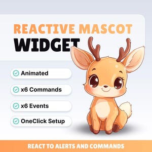 REACTIVE STREAM PET - Deer - Twitch Widget - Hd Files - Instant download - Setup with StreamElements // Compatible with Obs