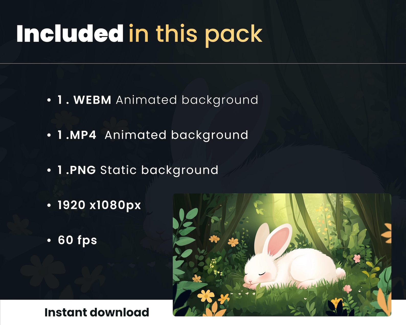 Stream Background - Cute Rabbit Sleeping in the Forest - Animated ...