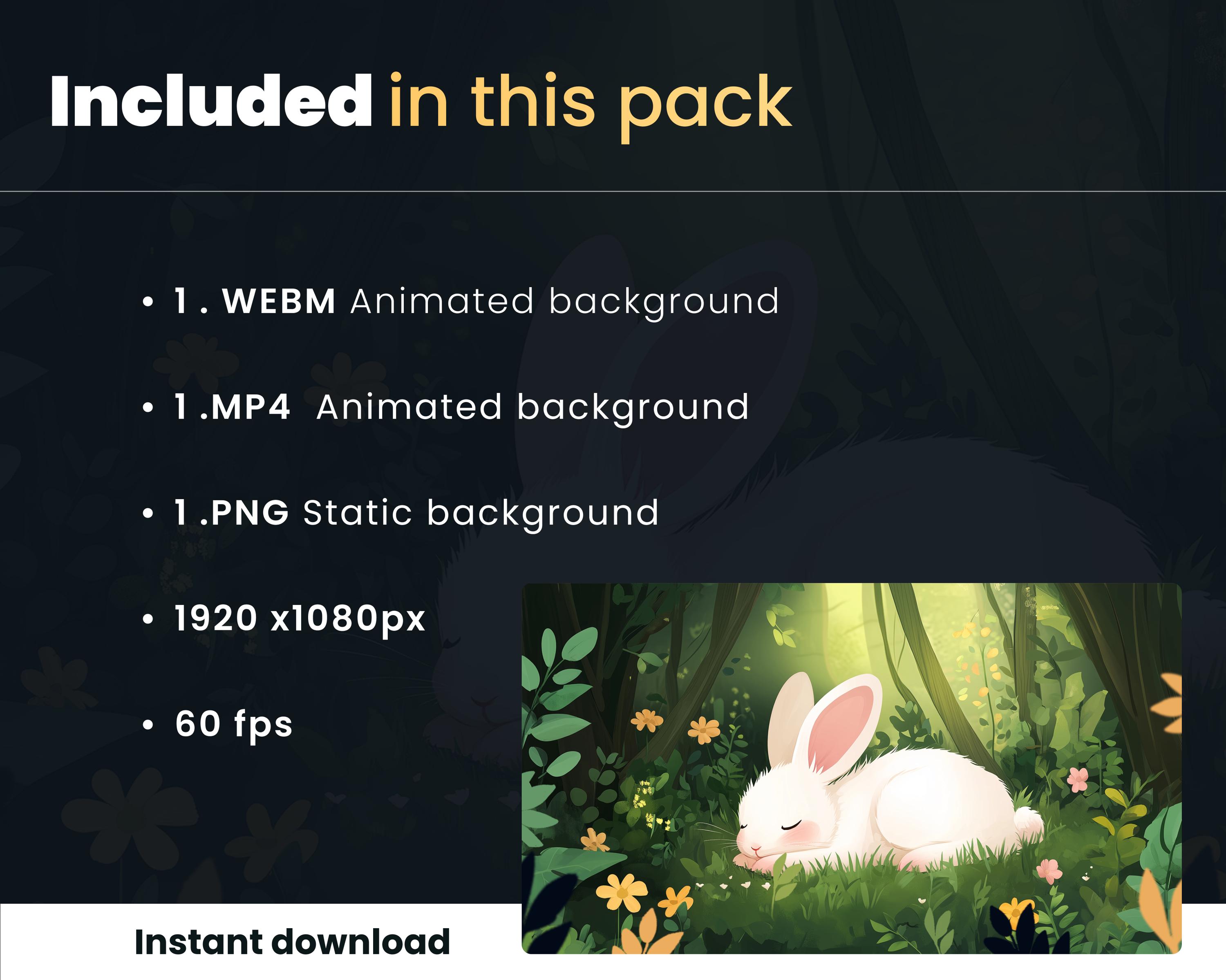 Stream And Rabbit Base Stream Background - Cute Rabbit Sleeping in the Forest - Animated ...