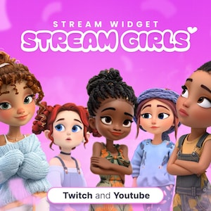Widget de transmisión de chicas - Twitch y Youtube // ¡Genera un personaje lindo en tu transmisión en vivo!