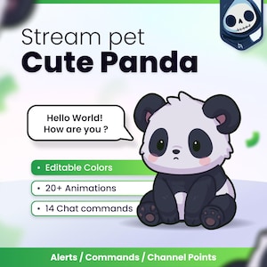 Mascota interactiva para streamers - Panda // Comandos de chat - Alertas - Puntos de canal // Twitch, YouTube y Kick
