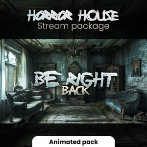 Horror animated stream overlay - Twitch spooky stream package - Dark - Panels, Screens, Badges and more! Animated scary overlays- Obs