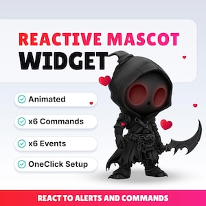 PET DE TRANSMISSÃO REATIVO - Reaper - Widget para Twitch - Arquivos HD - Download instantâneo - Configuração com StreamElements // Compatível com OBS