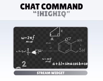 STREAM COMMAND WIDGET - High Iq - Chat Command for Twitch and Youtube // Instant Download
