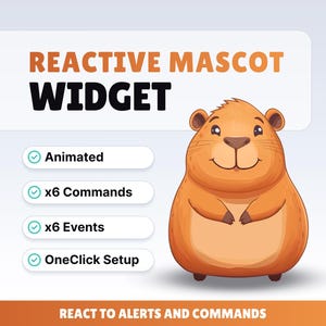 REACTIVE STREAM PET - Capybara - Twitch Widget - Hd Files - Instant download - Setup with StreamElements // Compatible with Obs