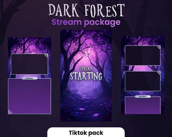 TIKTOK STREAMPACK | Dark Forest | Animerat streampaket | Telefonstorlek | Överlägg, scener, aviseringar och mer! Direkt nedladdning