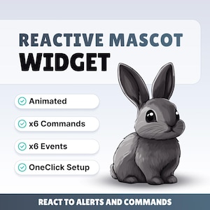 REACTIVE STREAM PET - Coniglio (nero) - Widget Twitch - File HD - Download immediato - Configurazione con StreamElements // Compatibile con Obs