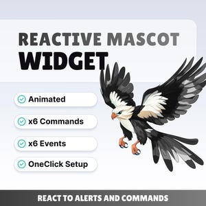 REACTIVE STREAM PET - Black Eagle - Twitch-widget - Hd-bestanden - Directe download - Installatie met StreamElements //compatibel met Obs