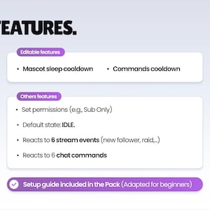 REACTIVE STREAM PET - Purple Dragon - Twitch Widget - Hd Files - Instant download - Setup with StreamElements // Compatible with Obs image 4