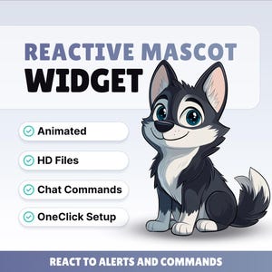 REACTIVE STREAM PET - Husky - Twitch Widget - Hd Files - Instant download - Setup with StreamElements // Compatible with Obs