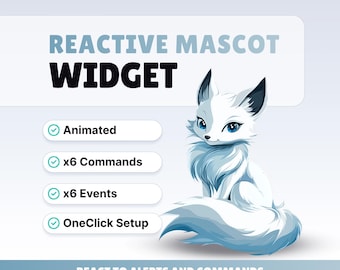 REACTIVE STREAM PET - Ice Fox - Twitch Widget - Hd Files - Sofortiger Download - Einrichtung mit StreamElements // Kompatibel mit Obs