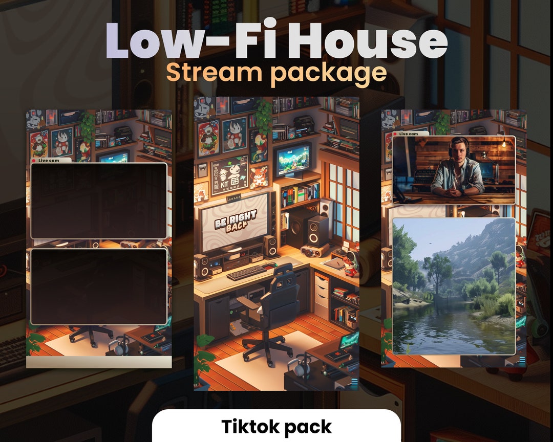 TIKTOK OVERLAYS KIT Lowfi House Chill Room Animated Tiktok