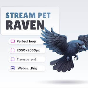 Raven Small Animation STREAM PET - Raven - Animated - Perfect Loop - Hd Files (2050x2050px ...