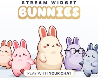 STREAM WIDGET - Bunnies - StreamElement widget - Work with Twitch and Youtube // Instant download // Stream Games