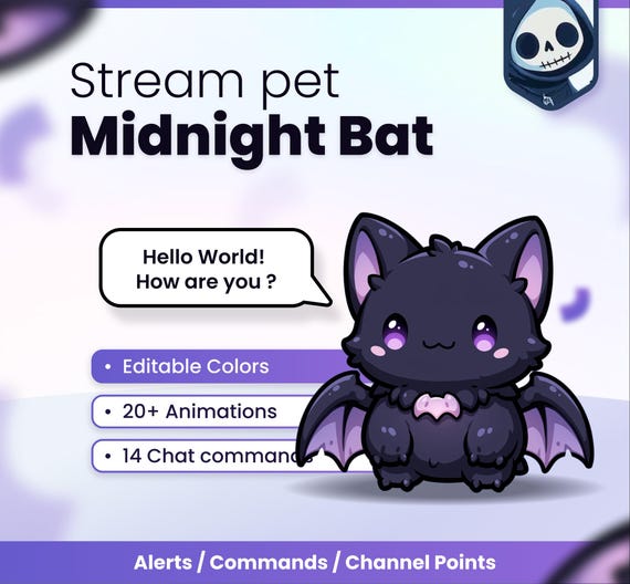 Reactive Stream Pet - BAT  // Chat Commands - Alerts - Channel Points // Twitch, Youtube and Kick