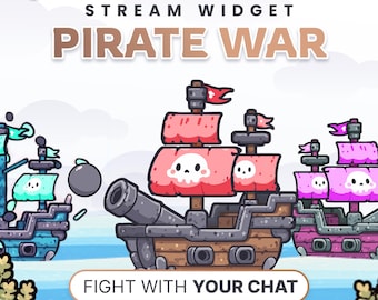 Pirate War Stream Widget: Twitch & YouTube - StreamElements (Instant Download)