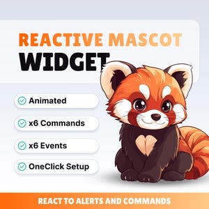 REACTIVE STREAM PET - Red Panda - Twitch Widget - Hd Files - Instant download - Setup with StreamElements // Compatible with Obs