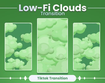 Grün Low-Fi Wolken TikTok Übergang - Animierter Stinger (Webm)