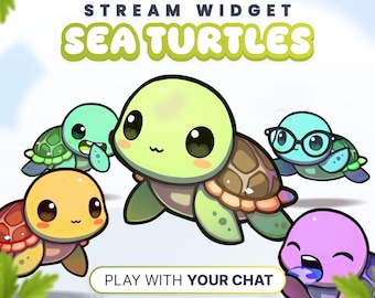 STREAM WIDGET - Sea Turtles // Twitch & YouTube - StreamElements (Instant Download)