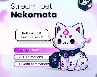 Reactive Stream Pet - Nekomata // Chat Commands - Alerts - Channel Points // Twitch, Youtube and Kick