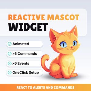 REACTIVE STREAM PET - 猫 (ベージュ) - Twitch ウィジェット - HD ファイル - 即時ダウンロード - StreamElements でセットアップ // Obs と互換性あり