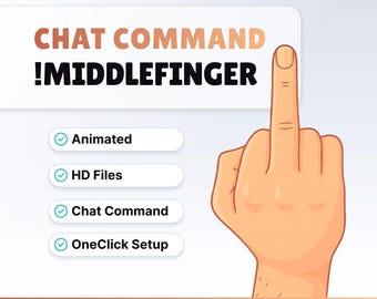 STREAM COMMAND WIDGET - MiddleFinger - Chat Command for Twitch and Youtube // Instant Download
