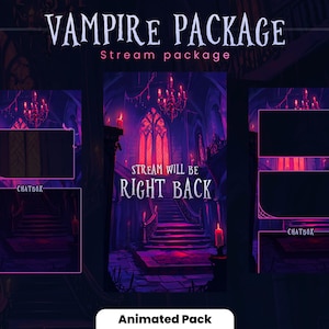 TIKTOK STREAMPACK | Vampire Package | Animated package | Overlays, Scenes, Alerts and more! Instant download
