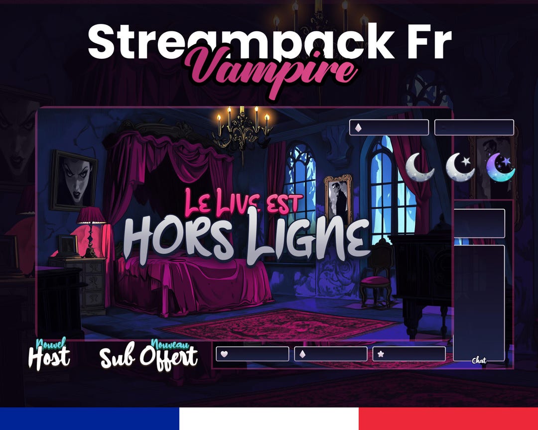 Gothic Vampire Stream Package | Animated Twitch Overlay (french) - Etsy