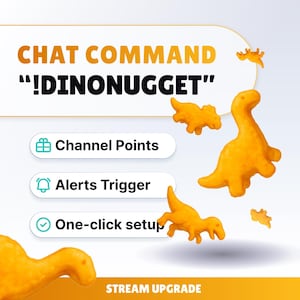 STREAM COMMAND WIDGET - Dino Nugget - Chat Command for Twitch and Youtube // Instant Download