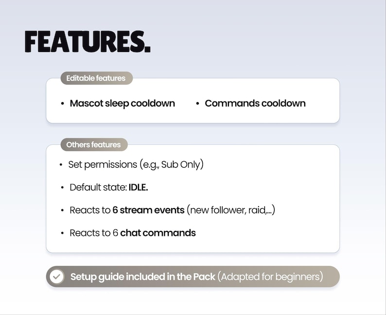 REACTIVE STREAM PET - Grey Wolf - Twitch Widget - Hd Files - Instant download - Setup with StreamElements // Compatible with Obs image 4