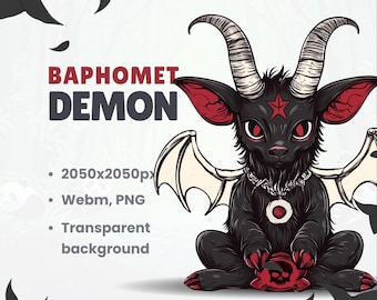 VTUBER PET BAPHOMET - Twitch stream pet baphomet - Gothic, Demons, Satan - Animated stream pet - Hd