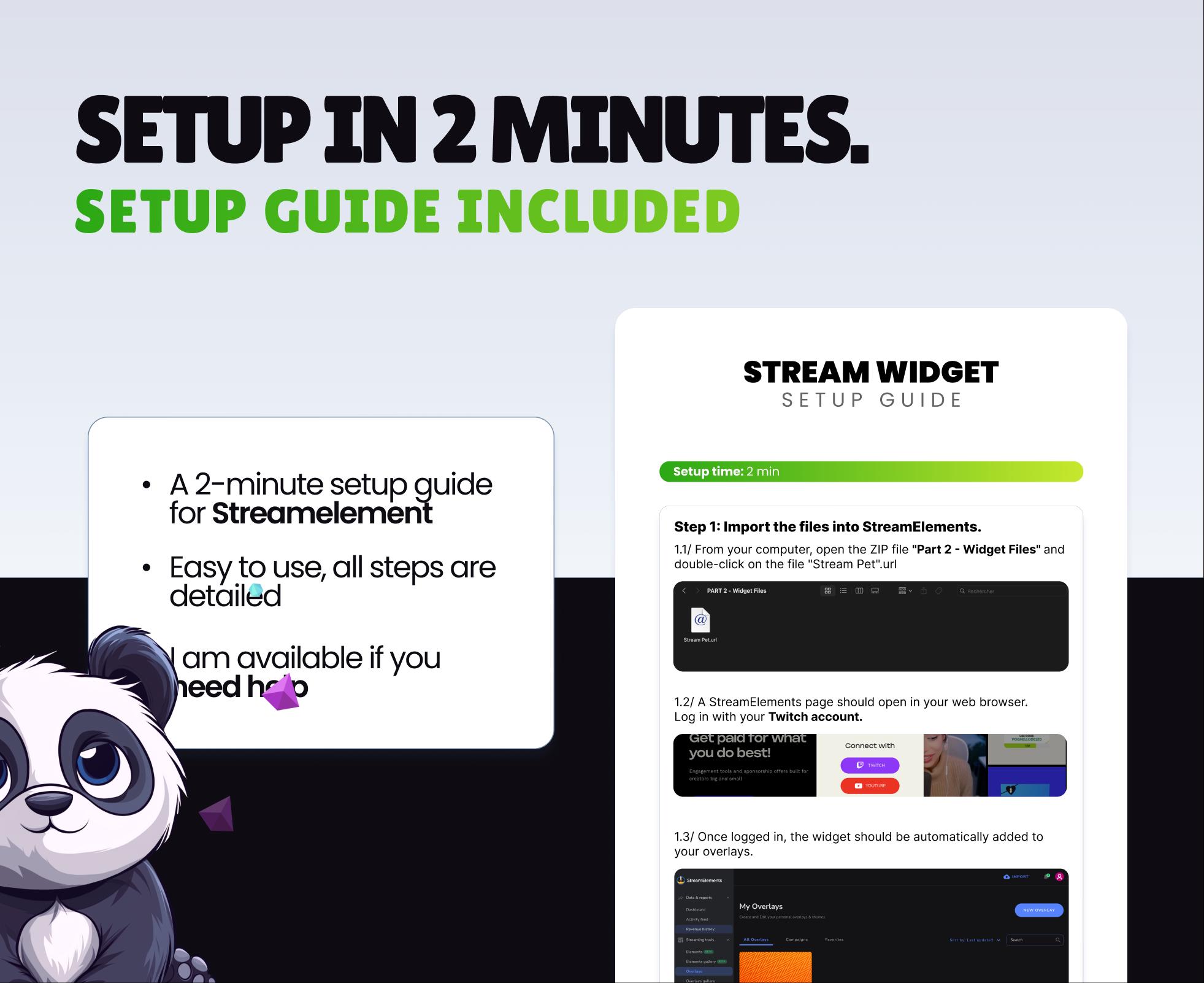 REACTIVE STREAM PET - Panda - Twitch Widget - Hd Files - Instant ...