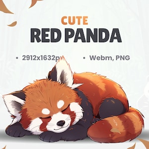 Sleeping Red Panda VTuber Pet – Animated Stream Overlay (Digital Download)