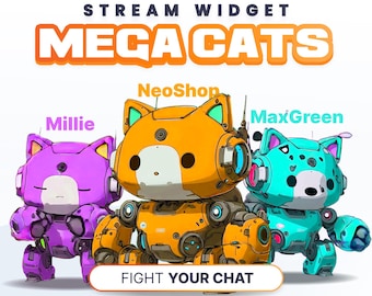 MEGACATS Stream Widget für Twitch & YouTube - StreamElements (Instant Download)